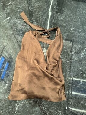 Wilfred Brown Satin Halter Cami